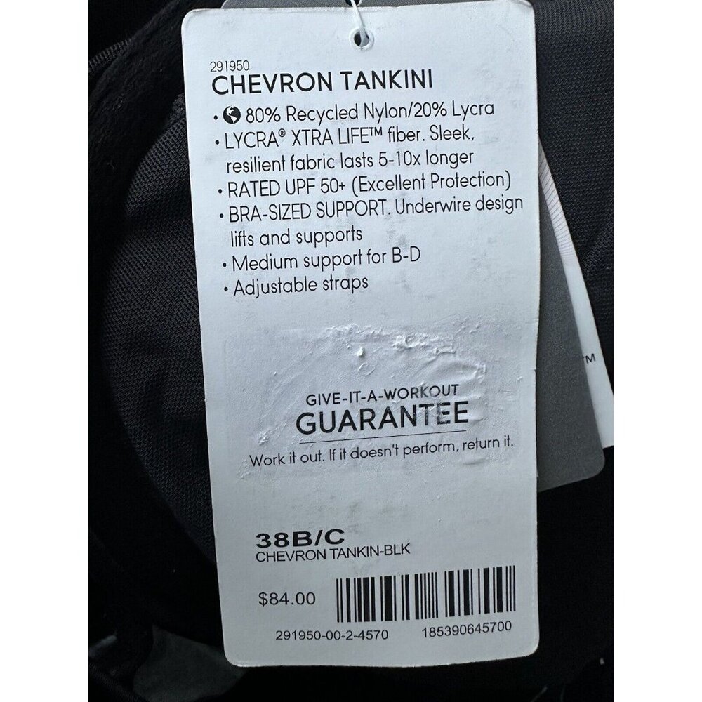NWT Athleta 38 B / C Chevron Blousy Tankini Top Swim Top Swimsuit Top - Picture 7 of 9